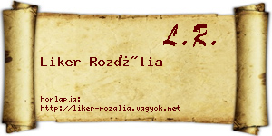 Liker Rozália névjegykártya